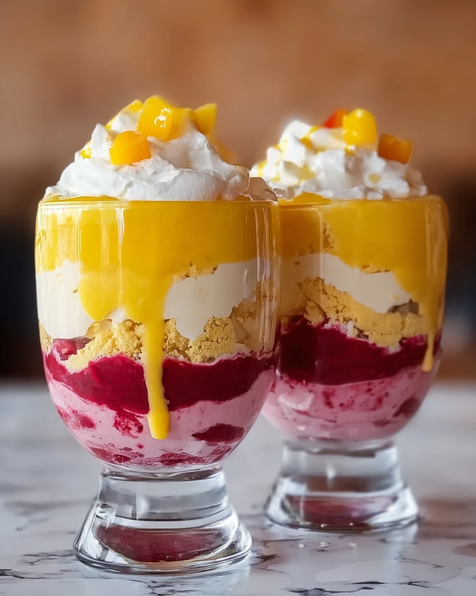 Layered Raspberry and Mango Sundae Recipe - Recipe Image