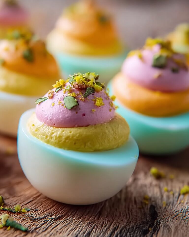 Easter Deviled Eggs with Colorful Yolk Fillings Recipe