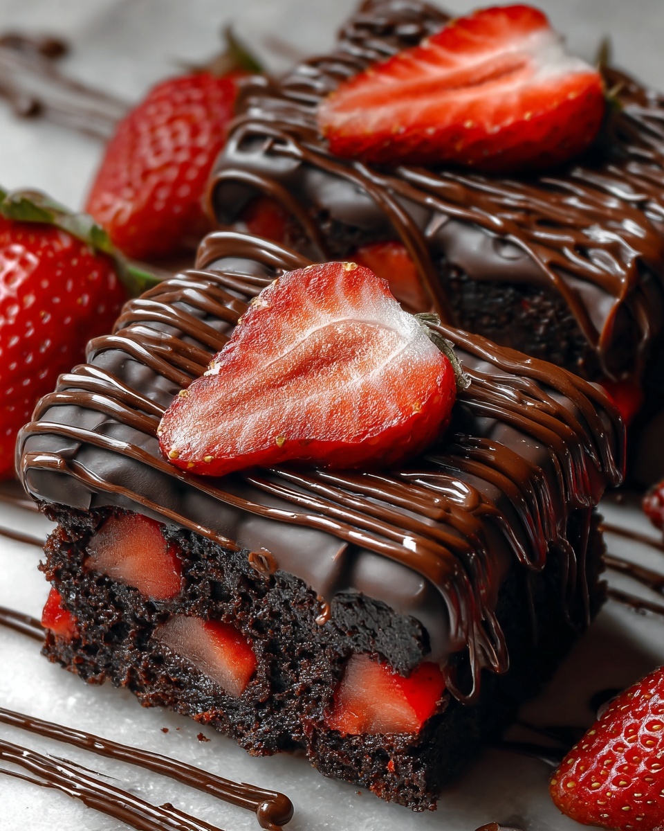 Chocolate-Covered Strawberry Brownies Recipe - Recipe Image