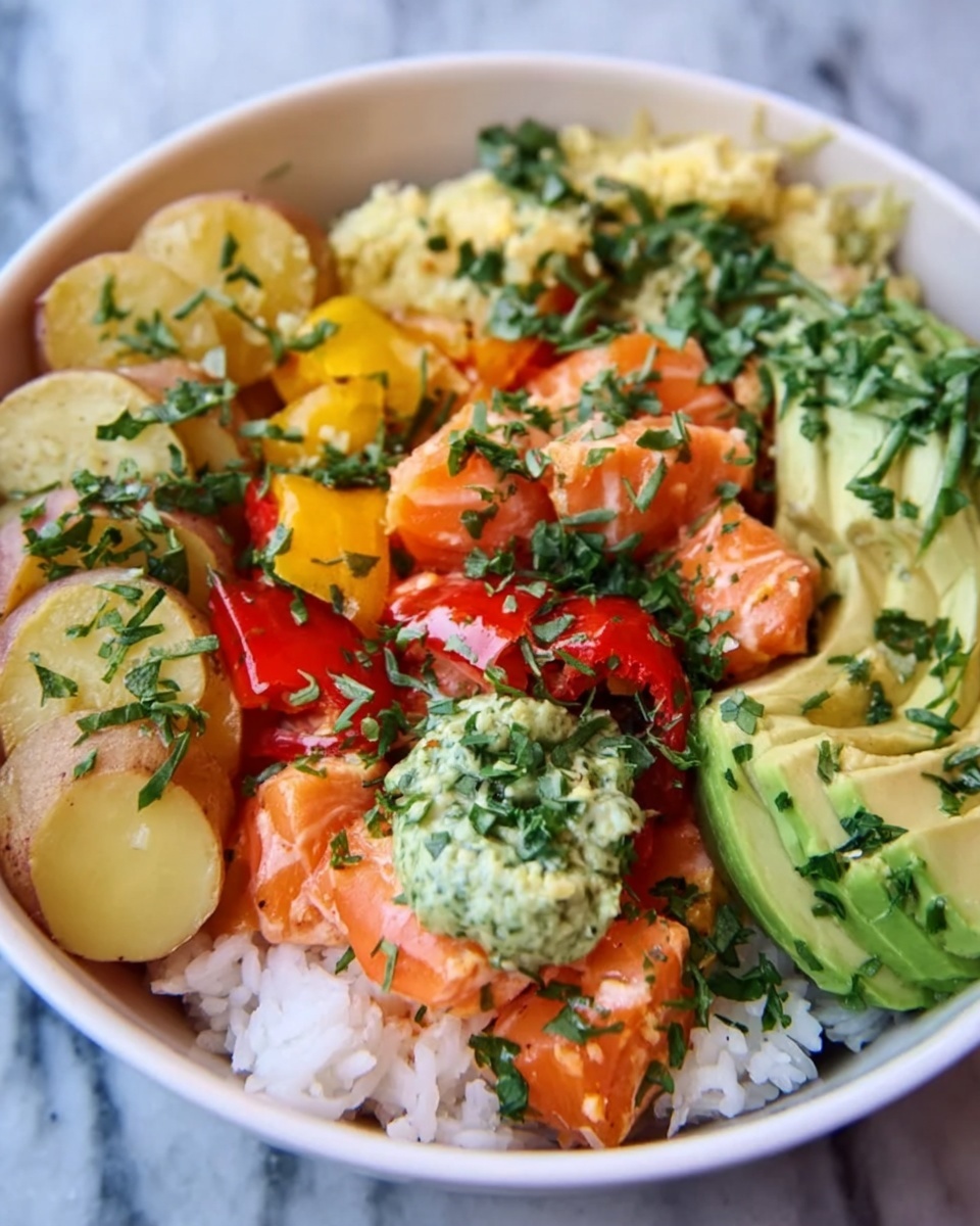 Coconut Rice Salmon Bowl Recipe - Recipe Image