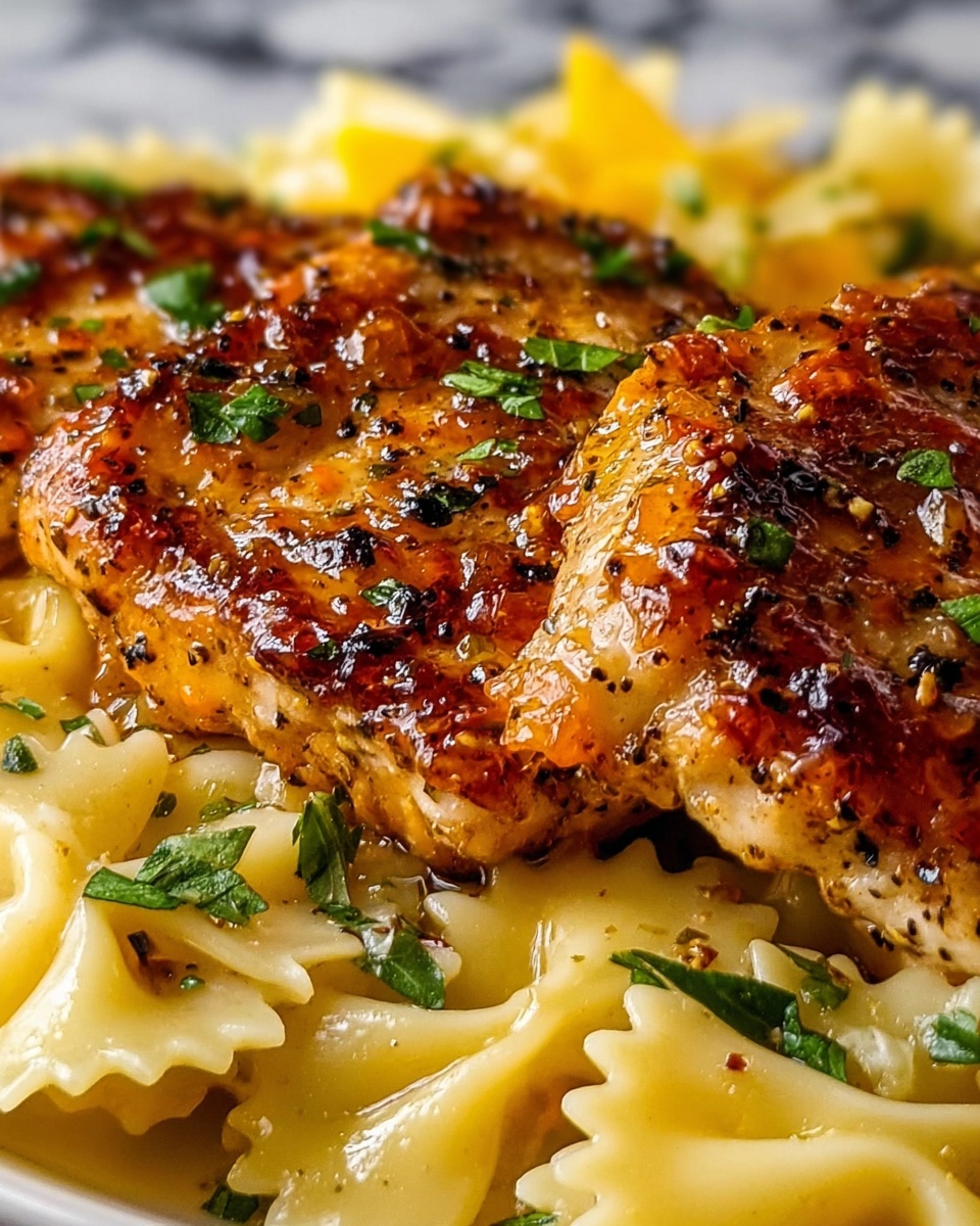 Lemon Garlic Chicken with Parmesan Bowtie Pasta Recipe - Recipe Image