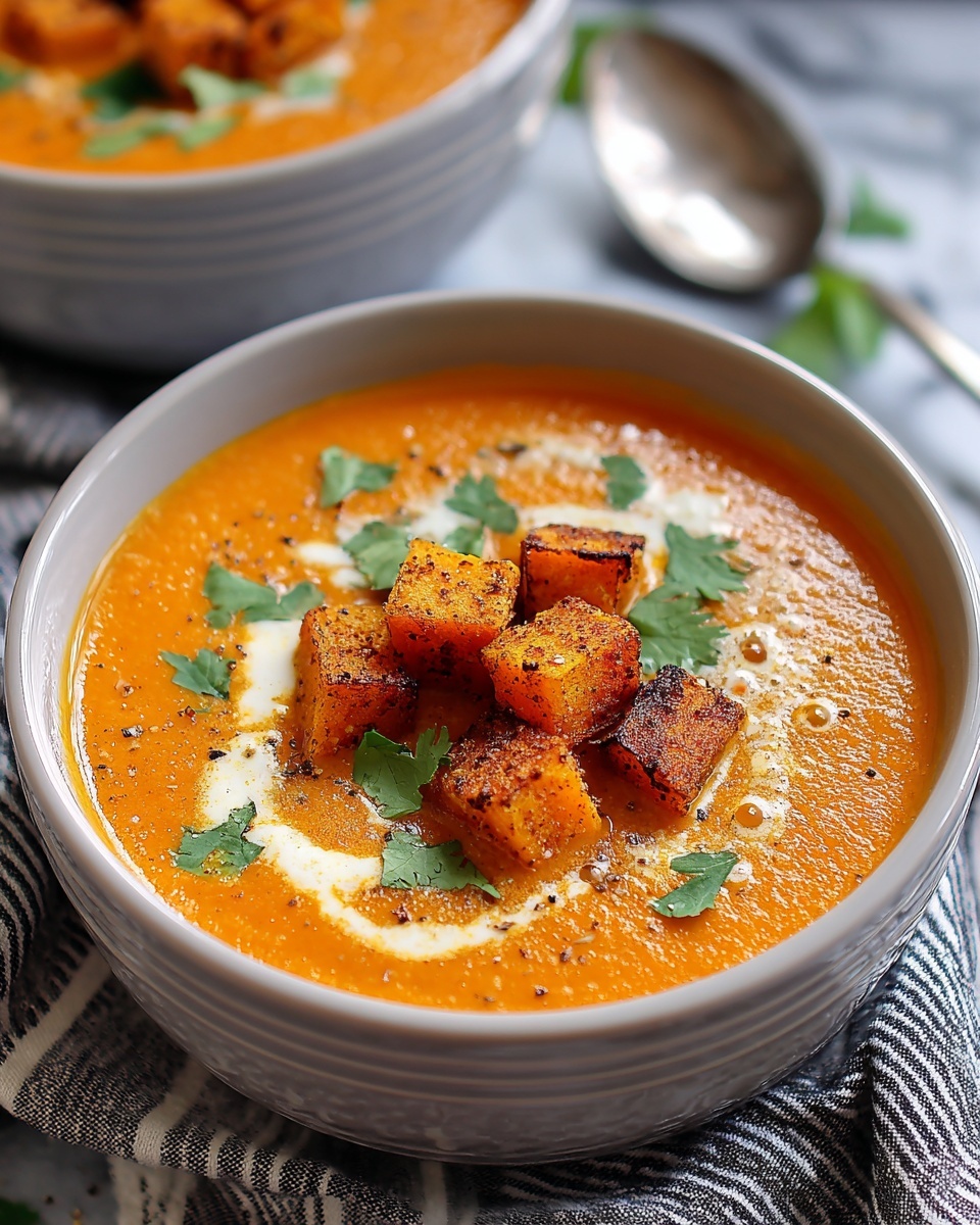 Spicy Butternut Squash and Sweet Potato Soup Recipe - Recipe Image