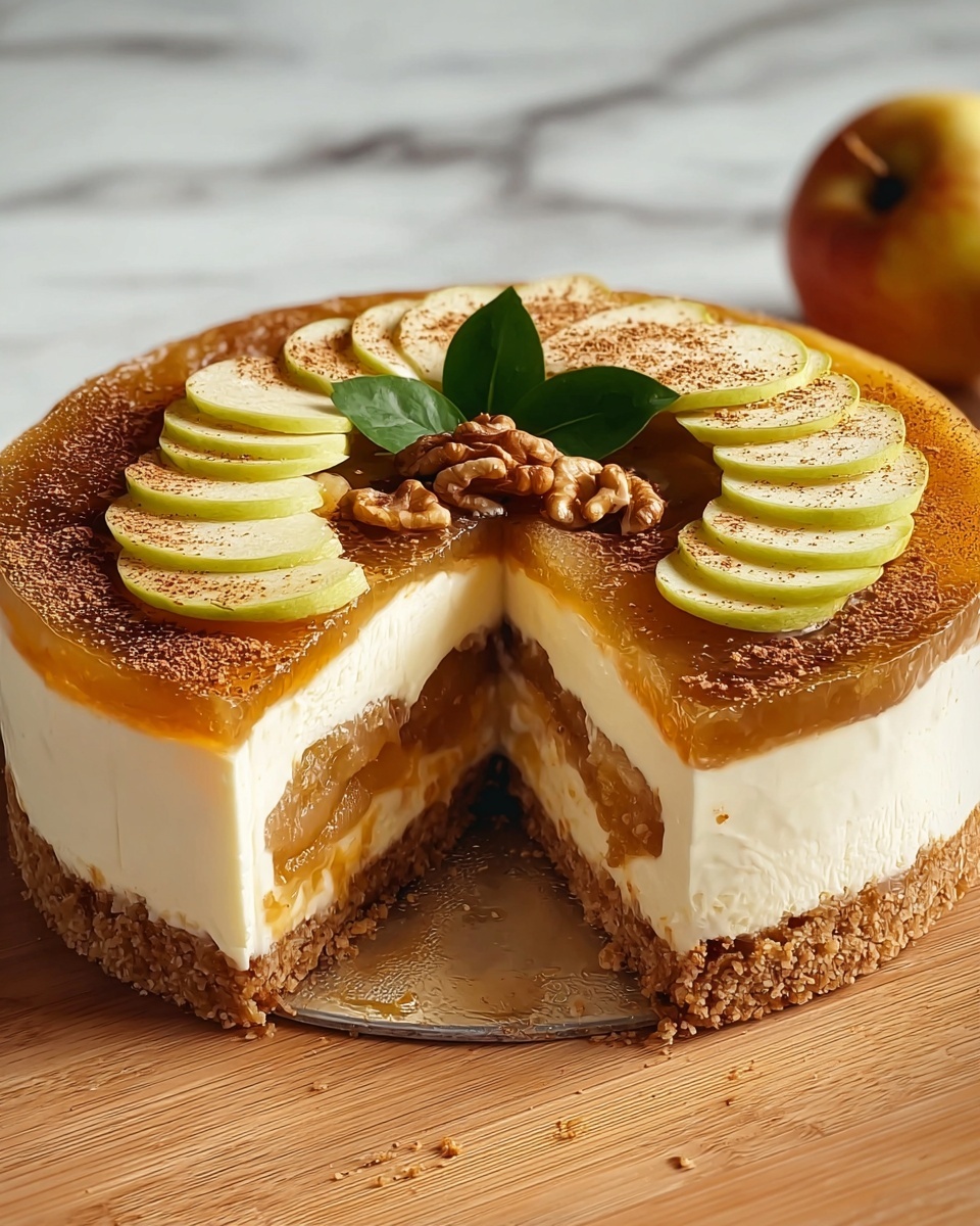 Apple Pie Stuffed Cheesecake Recipe - Recipe Image