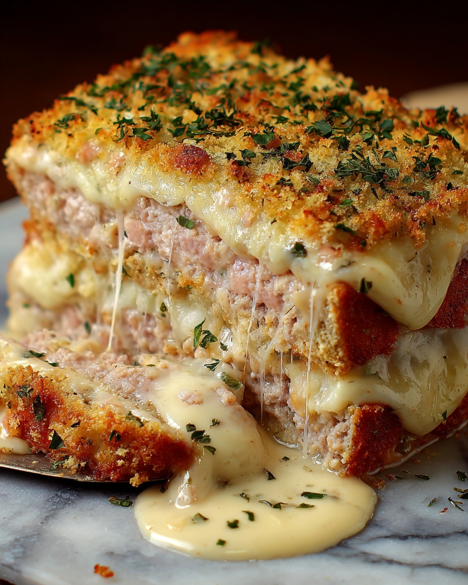 Chicken Cordon Bleu Meatloaf with Creamy Dijon Gravy Recipe - Recipe Image