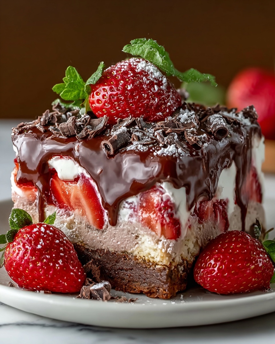 Decadent Strawberry Chocolate Fantasy Ice Cream Cake Recipe - Recipe Image