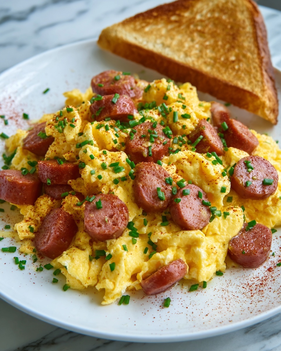 Scrambled Eggs with Polish Kielbasa Recipe - Recipe Image