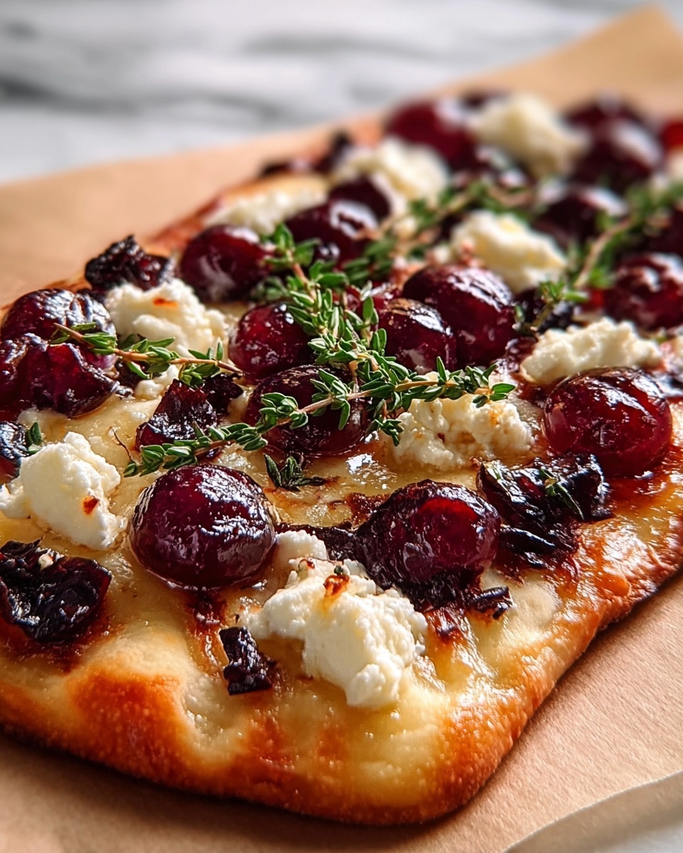 Rustic Cranberry & Balsamic Glazed Flatbread with Fresh Herbs Recipe - Recipe Image