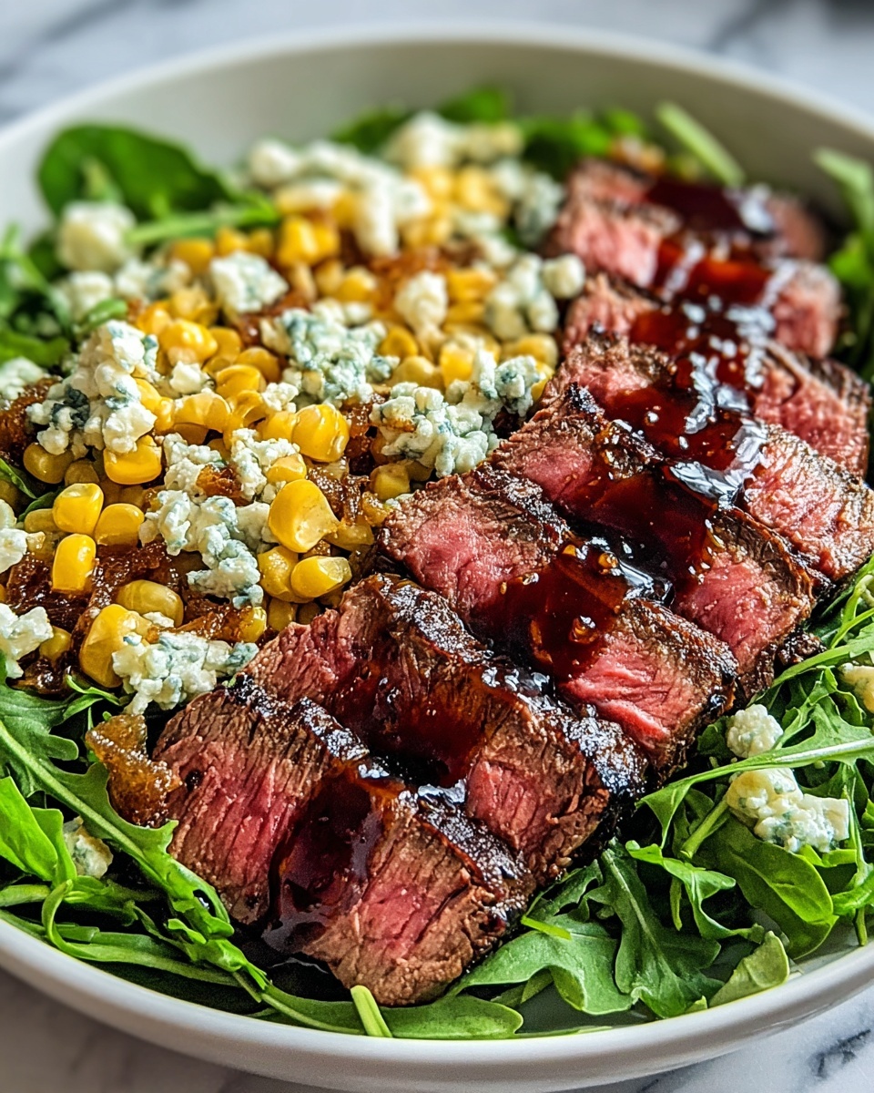 Grilled Balsamic Steak Salad with Gorgonzola and Corn Recipe - Recipe Image