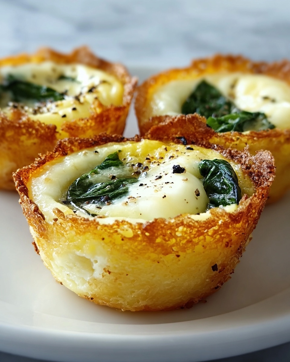 Spinach and Egg Soufflé in Potato Puff Cups Recipe - Recipe Image