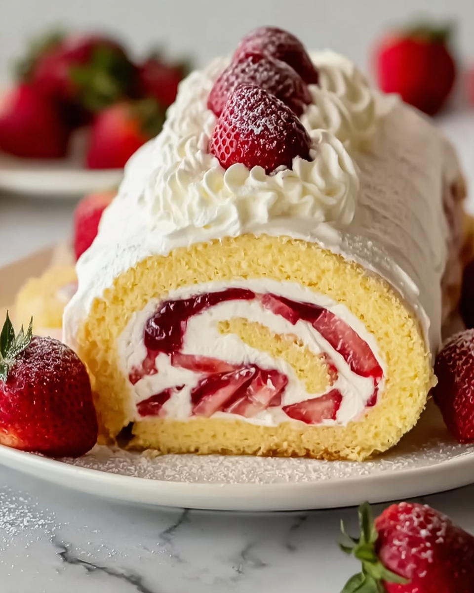 Easy Strawberry Cake Roll Recipe - Recipe Image