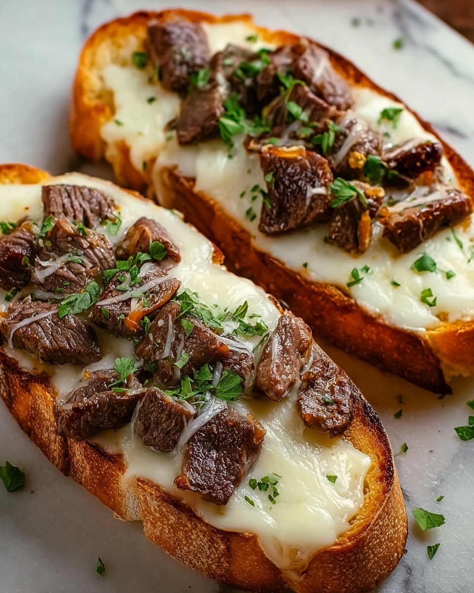 Steak Garlic Cheese Bread Recipe - Recipe Image