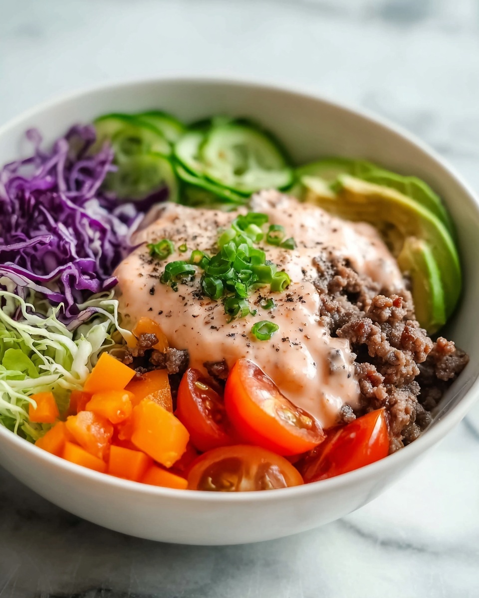 Healthy Burger in a Bowl Recipe - Recipe Image