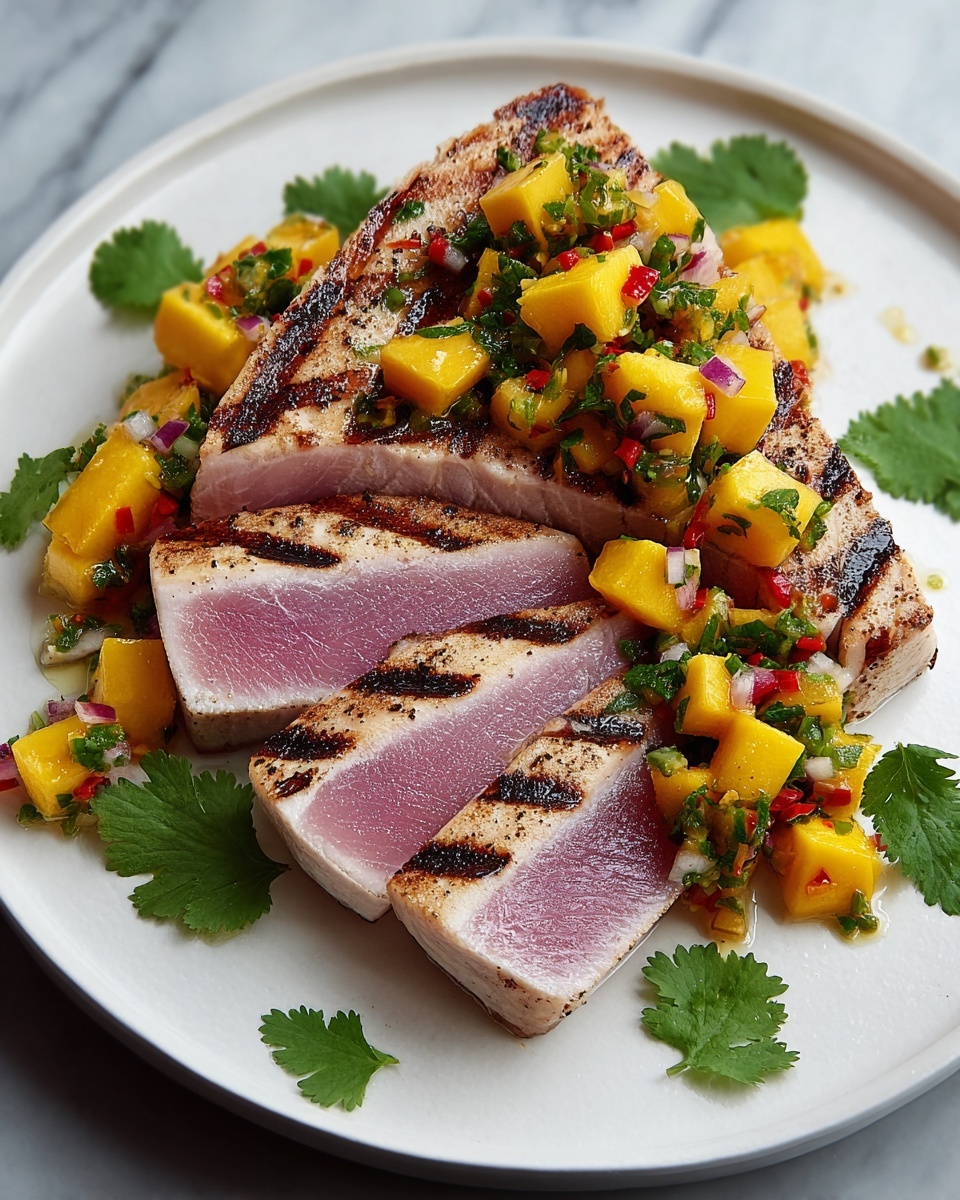 Easy Grilled Tuna Steaks with Mango Salsa Recipe - Recipe Image