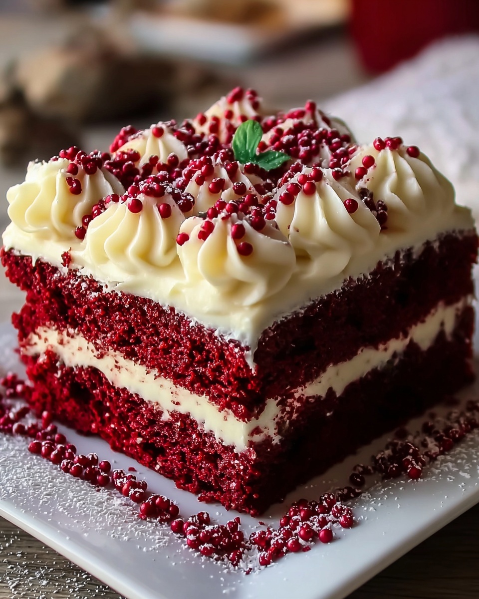 Christmas Red Velvet Poke Cake Recipe - Recipe Image