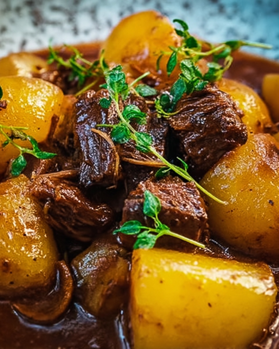 Spicy Coconut Beef Curry with Potatoes, Carrots, and Scotch Bonnet Peppers Recipe - Recipe Image