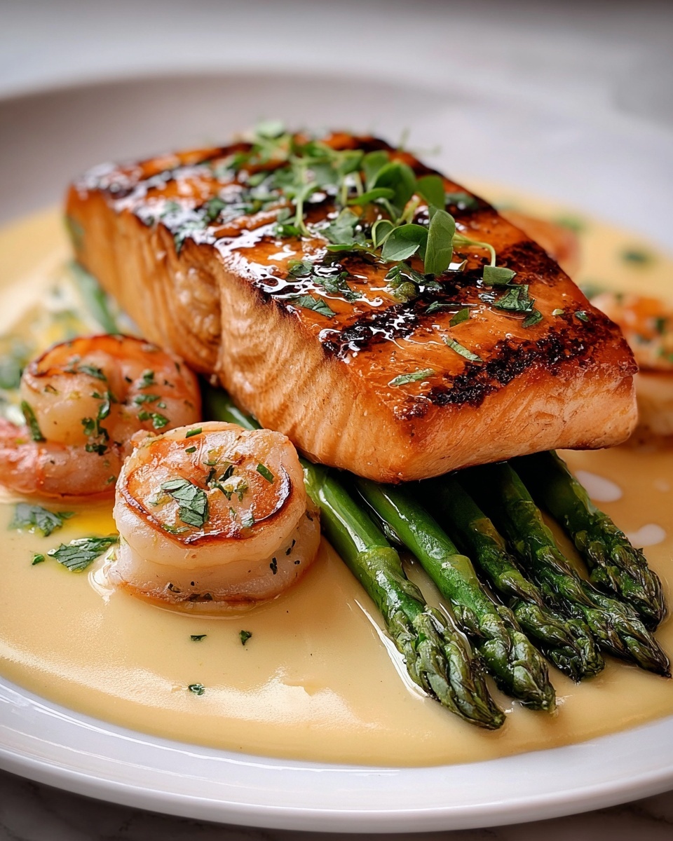 Salmon and Shrimp Skillet with Lemon and Parsley Recipe - Recipe Image