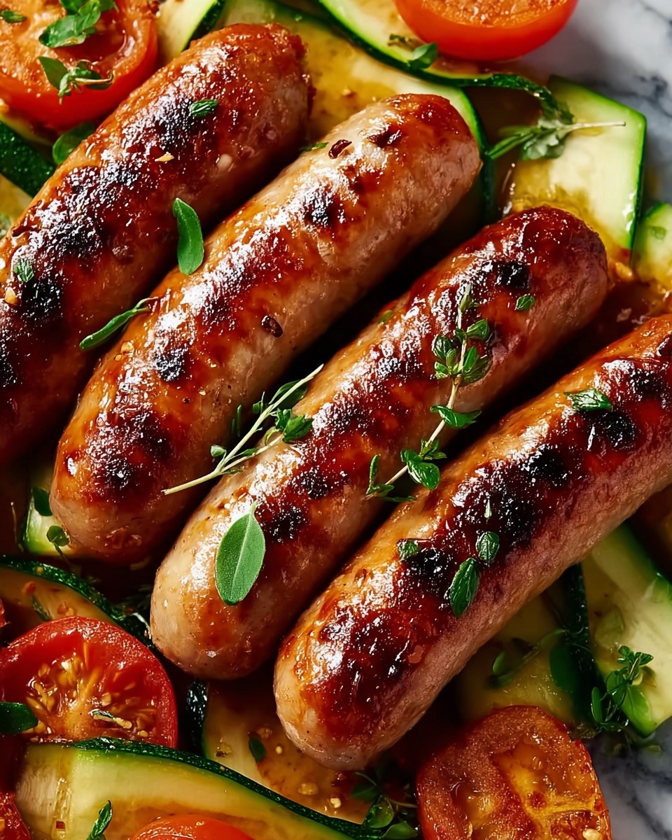 Chicken Sausages with Zucchini, Tomatoes & Pasta Recipe - Recipe Image