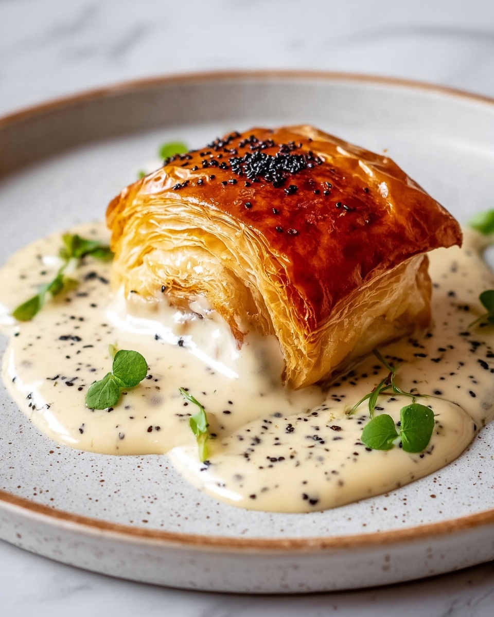 Chicken in Puff Pastry with Mustard Cream Sauce Recipe - Recipe Image