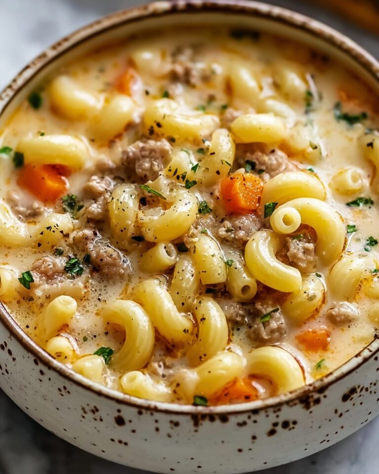 One-Pot Macaroni Cheeseburger Soup Recipe