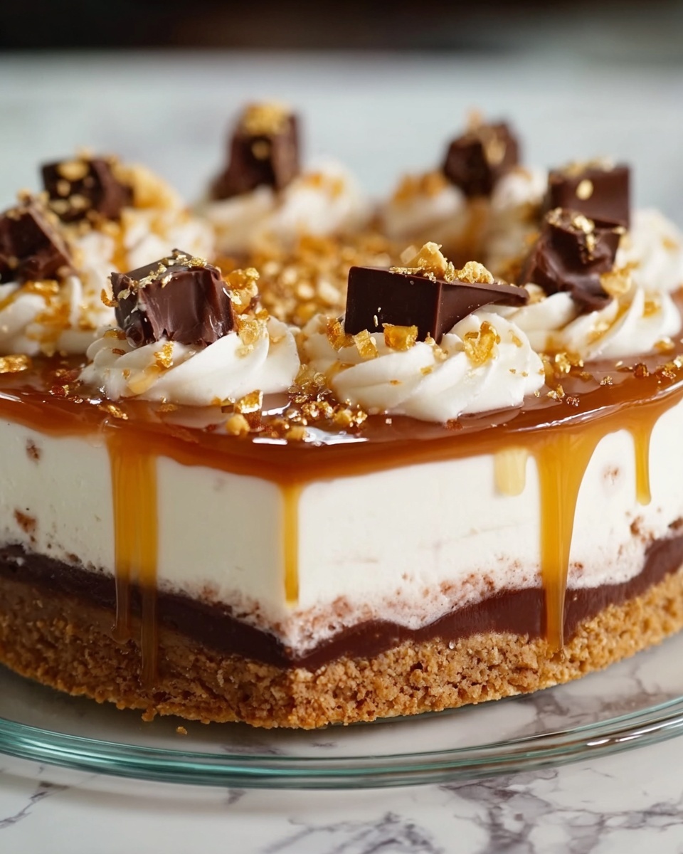 A Slice of Heaven Cake: Decadent Chocolate, Caramel, and Snickers Delight Recipe - Recipe Image