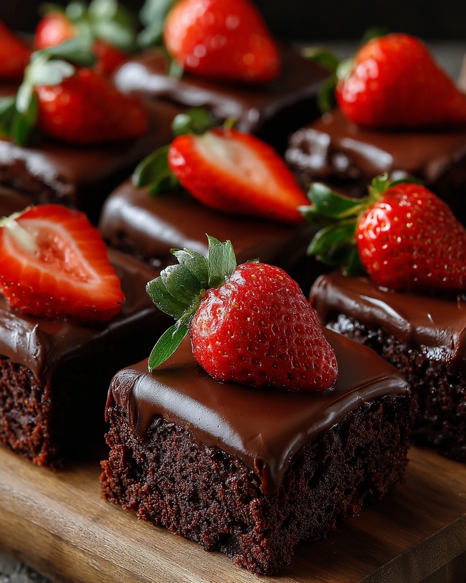 Chocolate Covered Strawberry Brownies Recipe - Recipe Image
