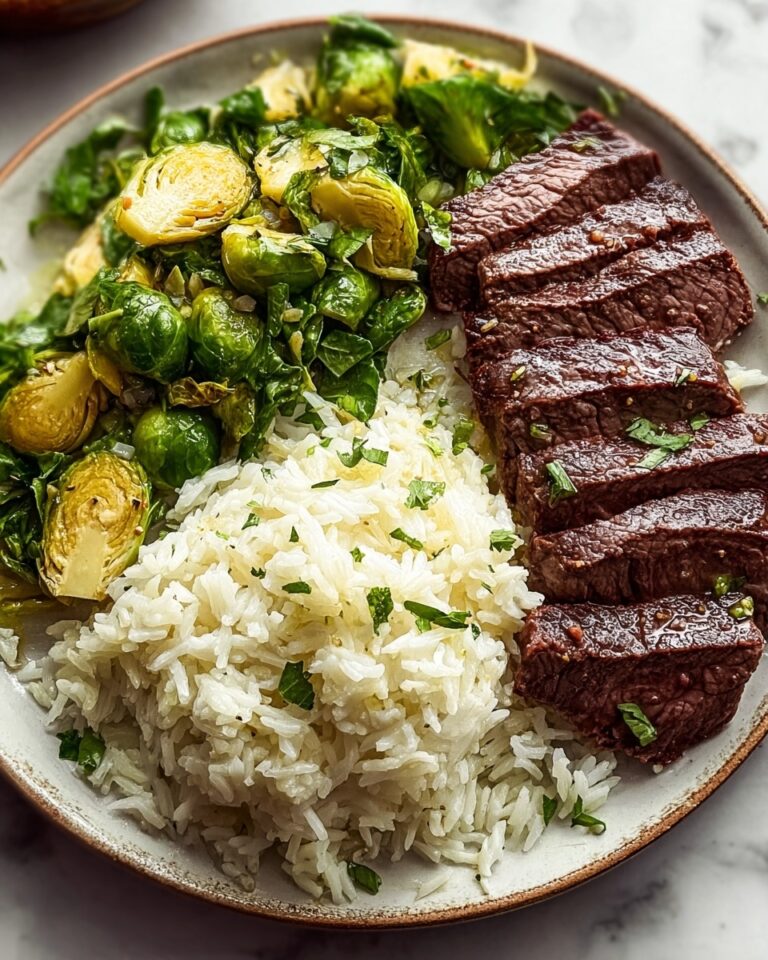 Herby Lemon Garlic Steak and Rice Recipe