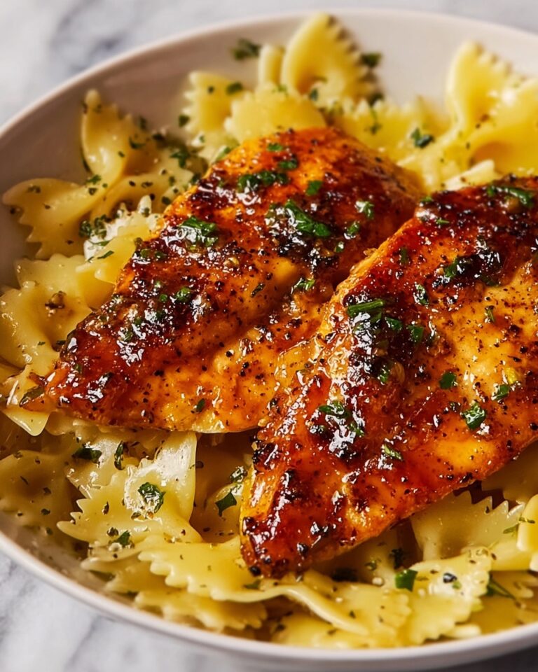 Lemon Garlic Chicken with Parmesan Bowtie Pasta Recipe