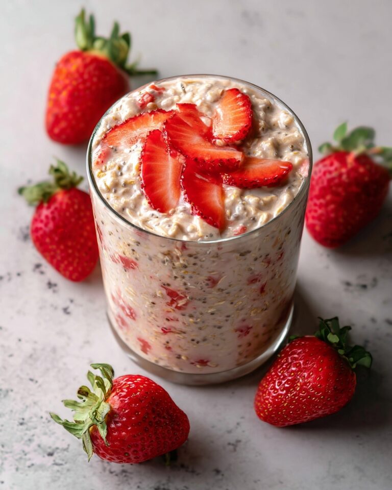 Strawberries and Cream Overnight Oats Recipe