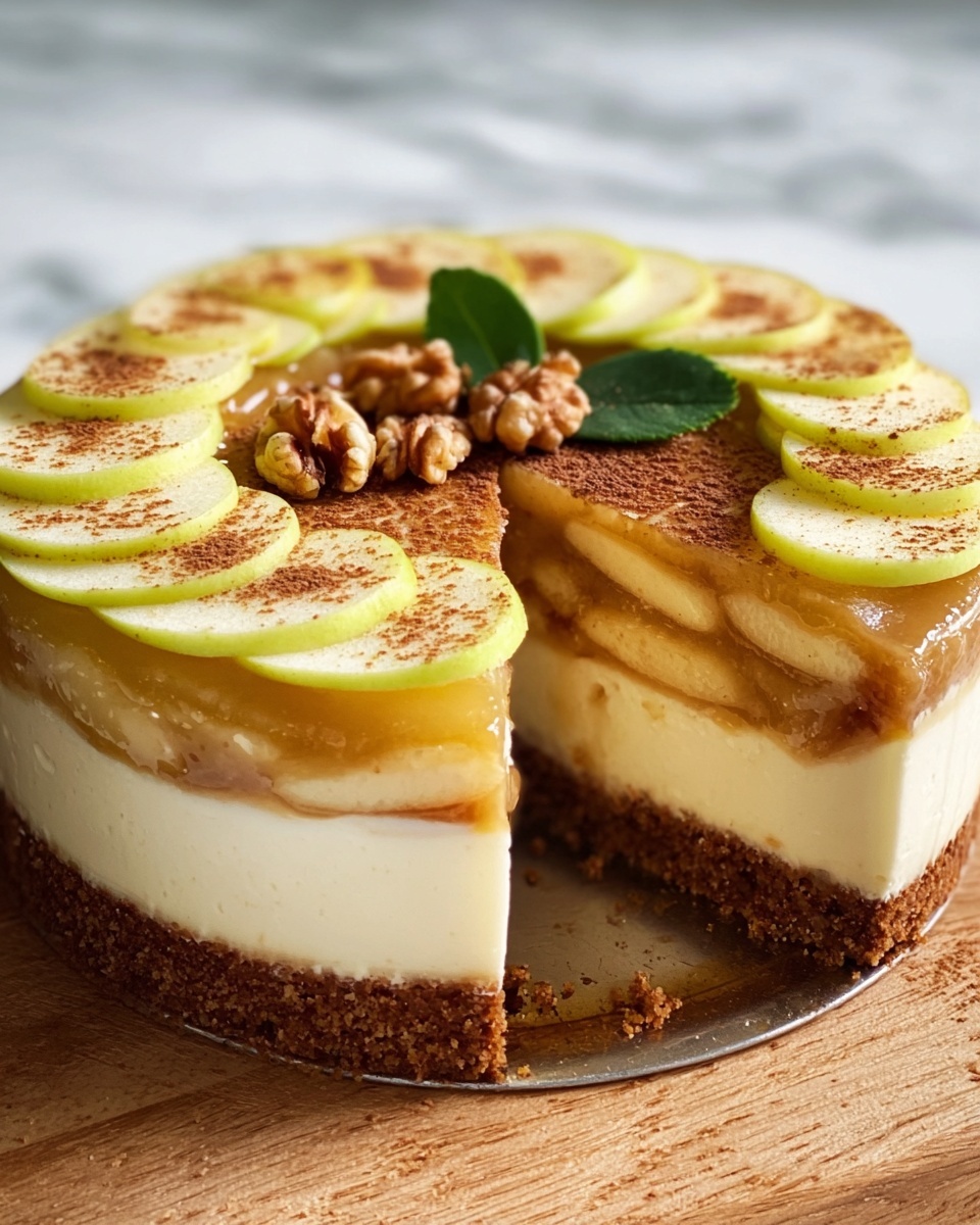 Apple Pie Stuffed Cheesecake Recipe - Recipe Image