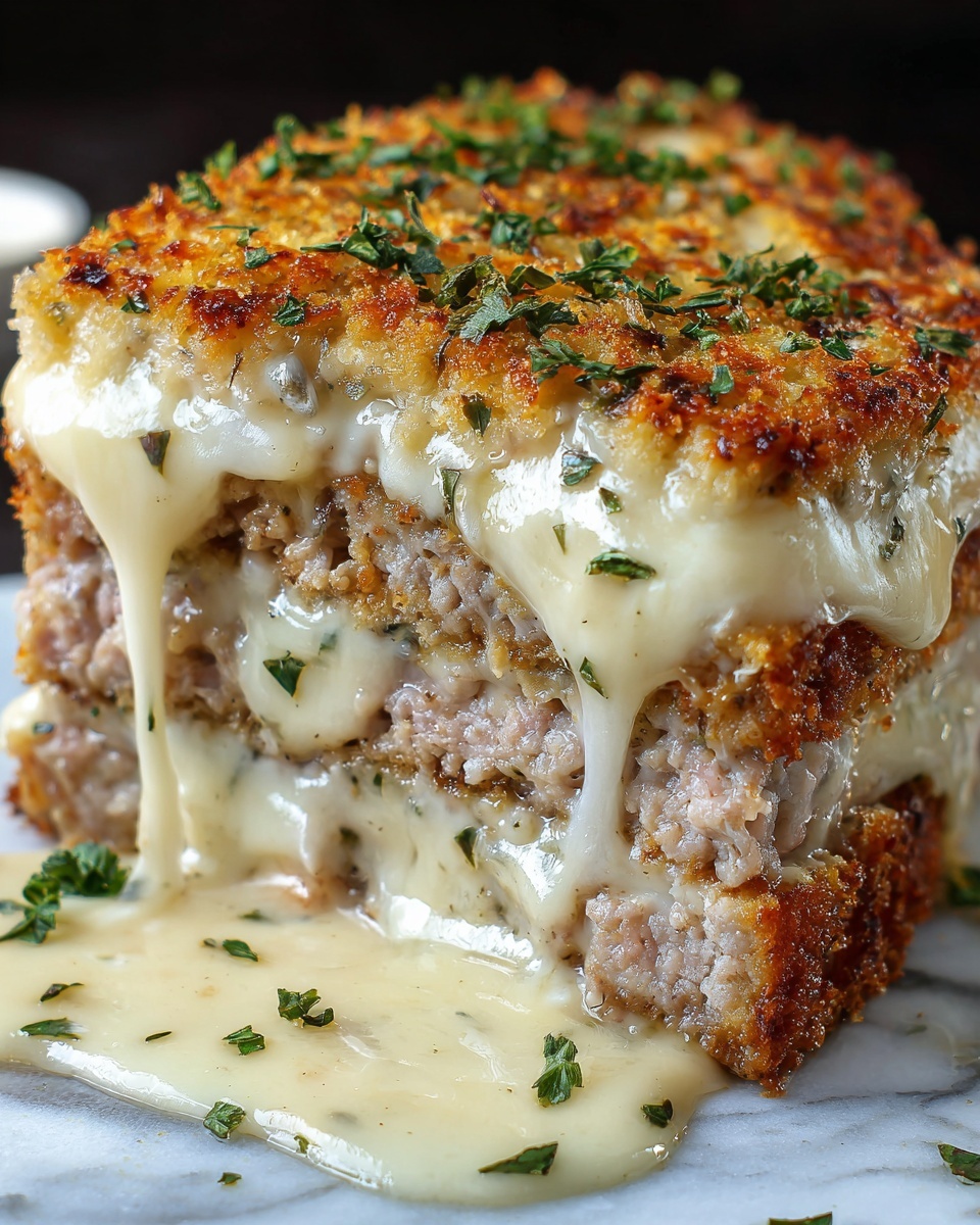 Chicken Cordon Bleu Meatloaf with Creamy Dijon Gravy Recipe - Recipe Image