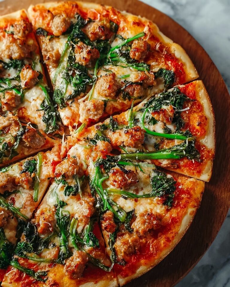 Turkey Sausage and Broccoli Rabe Pizza Recipe