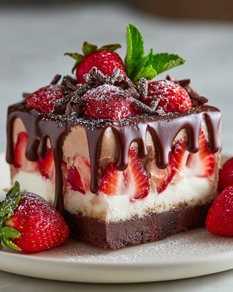 Decadent Strawberry Chocolate Fantasy Ice Cream Cake Recipe