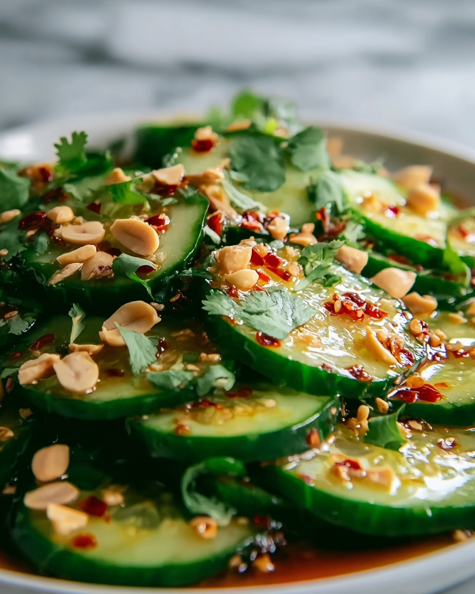 Peanut & Chili Oil Cucumber Salad Recipe - Recipe Image