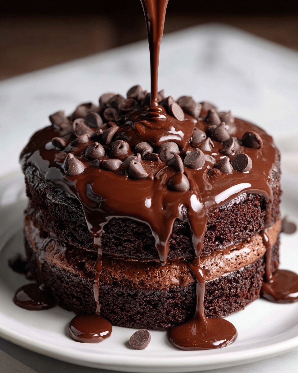 Chocolate Brownie Cake with Rich Chocolate Ganache Recipe - Recipe Image