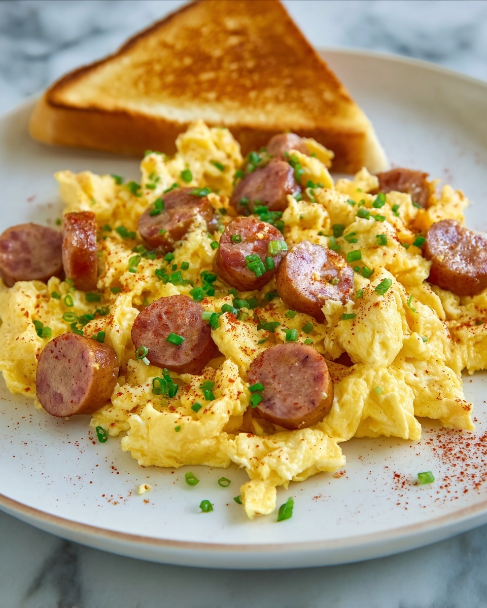 Scrambled Eggs with Polish Kielbasa Recipe - Recipe Image