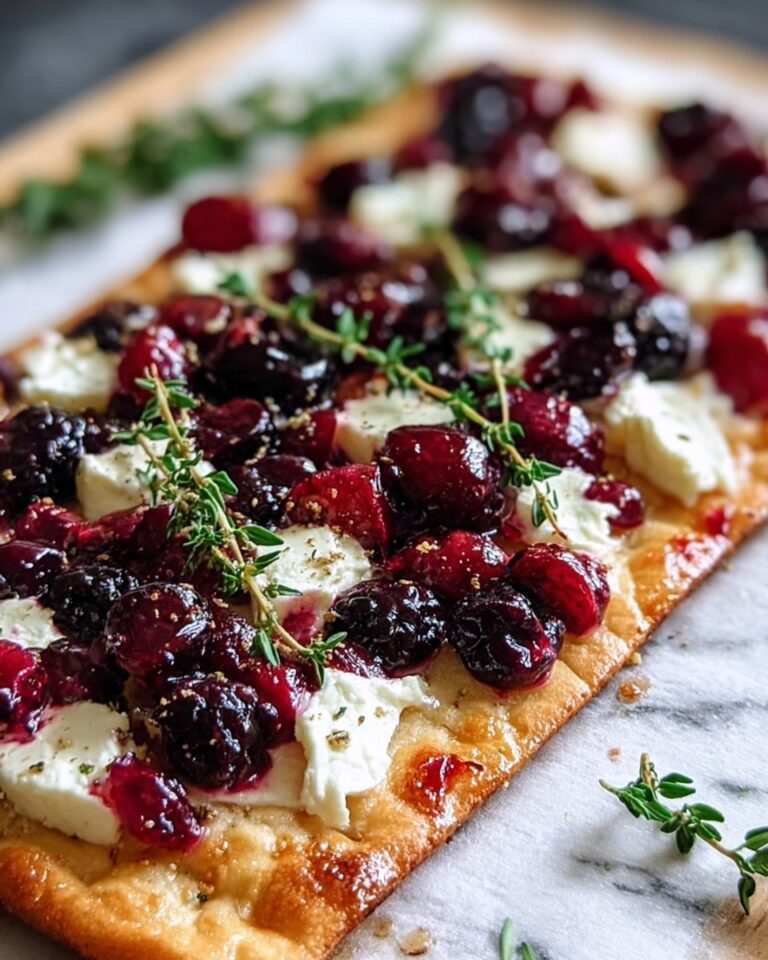 Rustic Cranberry & Balsamic Glazed Flatbread with Fresh Herbs Recipe