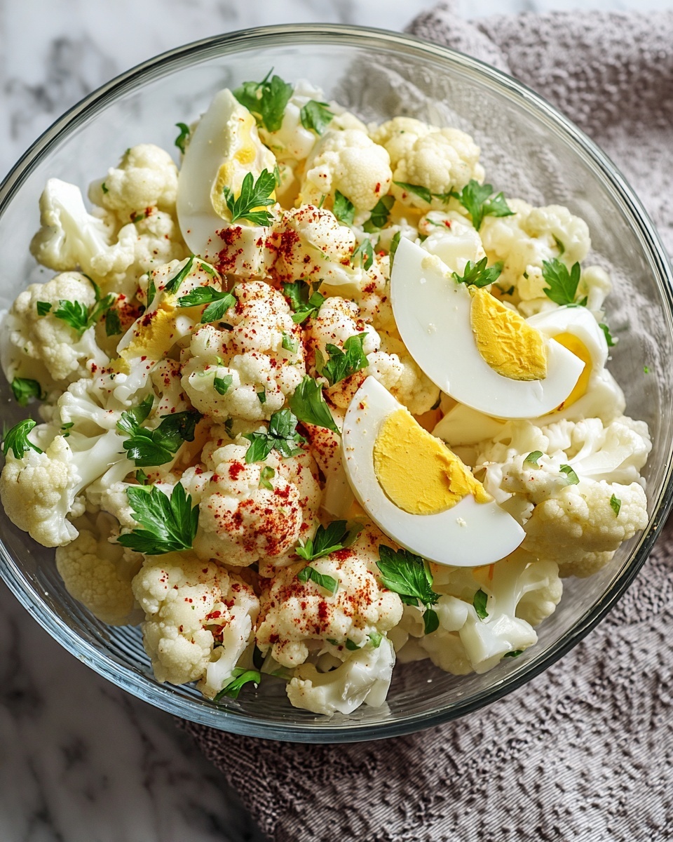 Cauliflower Salad with Mashed Egg Yolks and Relish Recipe - Recipe Image