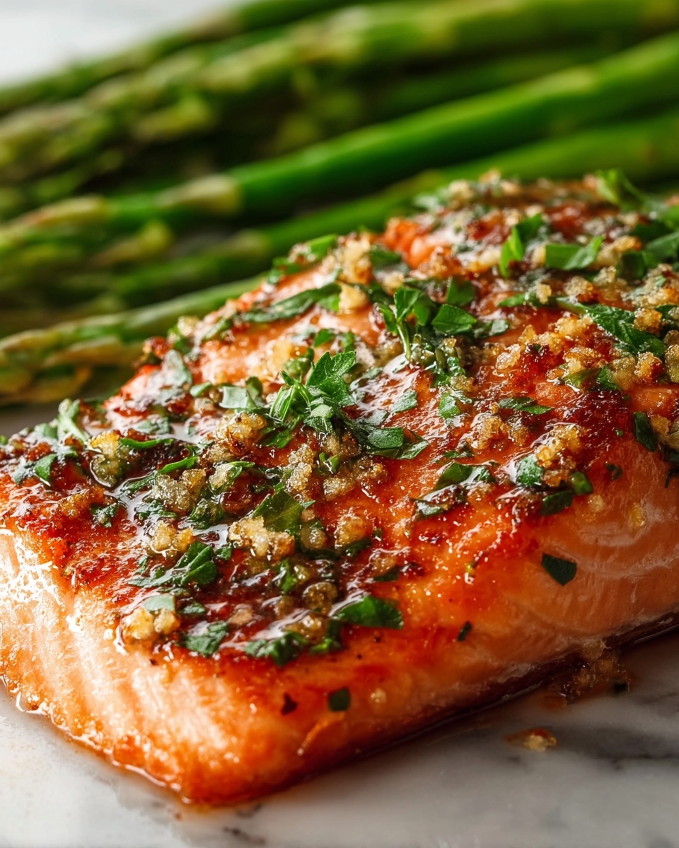 Garlic Butter Salmon & Asparagus Recipe - Recipe Image