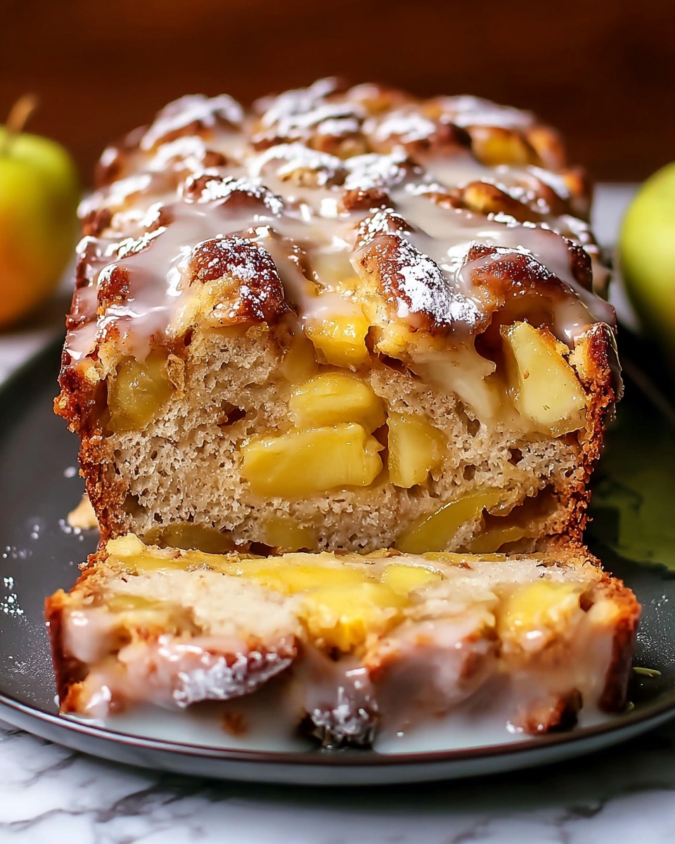 Apple Fritter Bread with Cinnamon and Glaze Recipe - Recipe Image