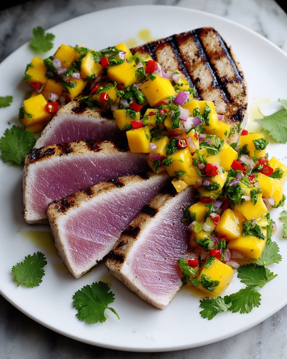 Easy Grilled Tuna Steaks with Mango Salsa Recipe - Recipe Image