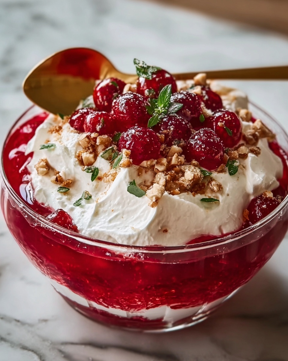 Cranberry Jello Salad with Cream Cheese and Pecans Recipe - Recipe Image