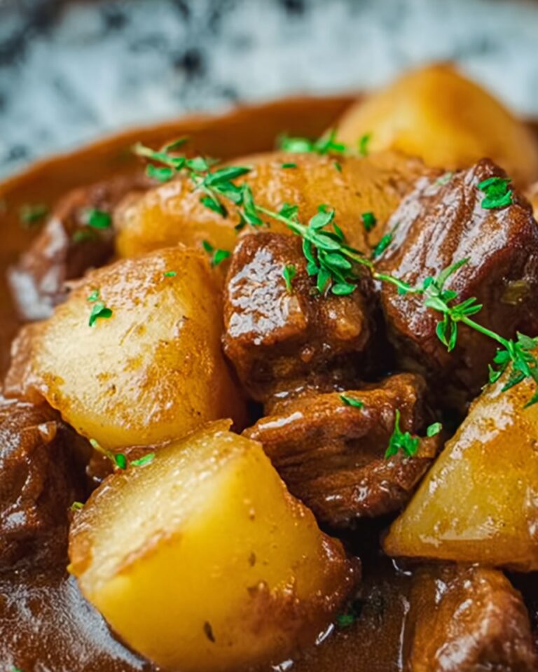 Spicy Coconut Beef Curry with Potatoes, Carrots, and Scotch Bonnet Peppers Recipe