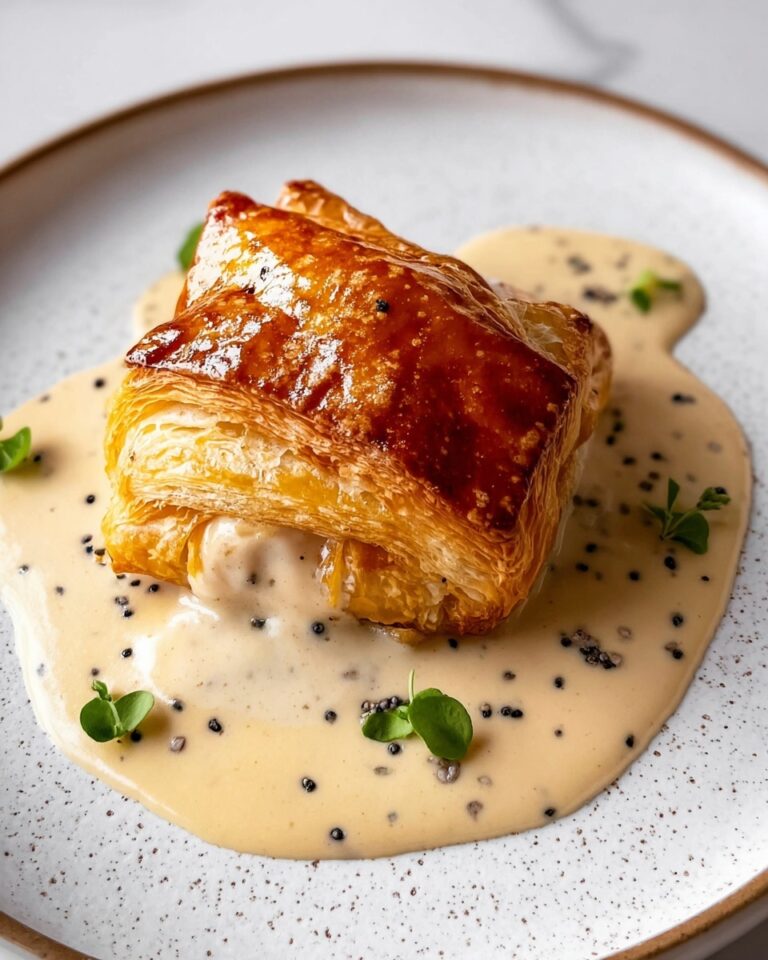 Chicken in Puff Pastry with Mustard Cream Sauce Recipe