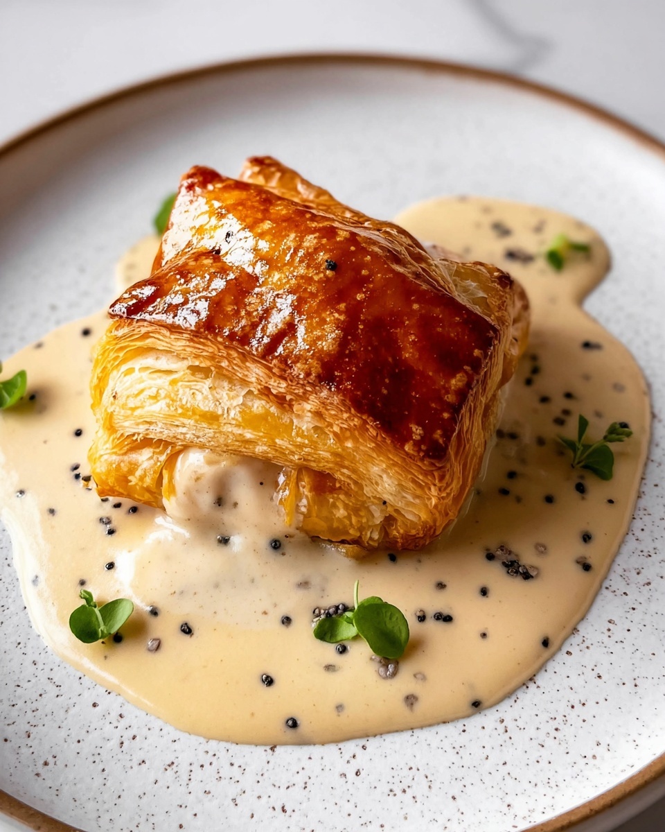 Chicken in Puff Pastry with Mustard Cream Sauce Recipe - Recipe Image