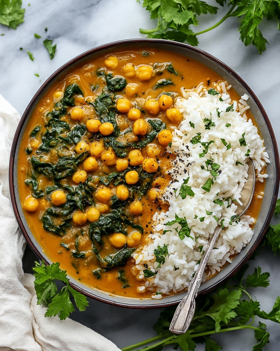 Chickpea Spinach Coconut Curry Recipe - Recipe Image
