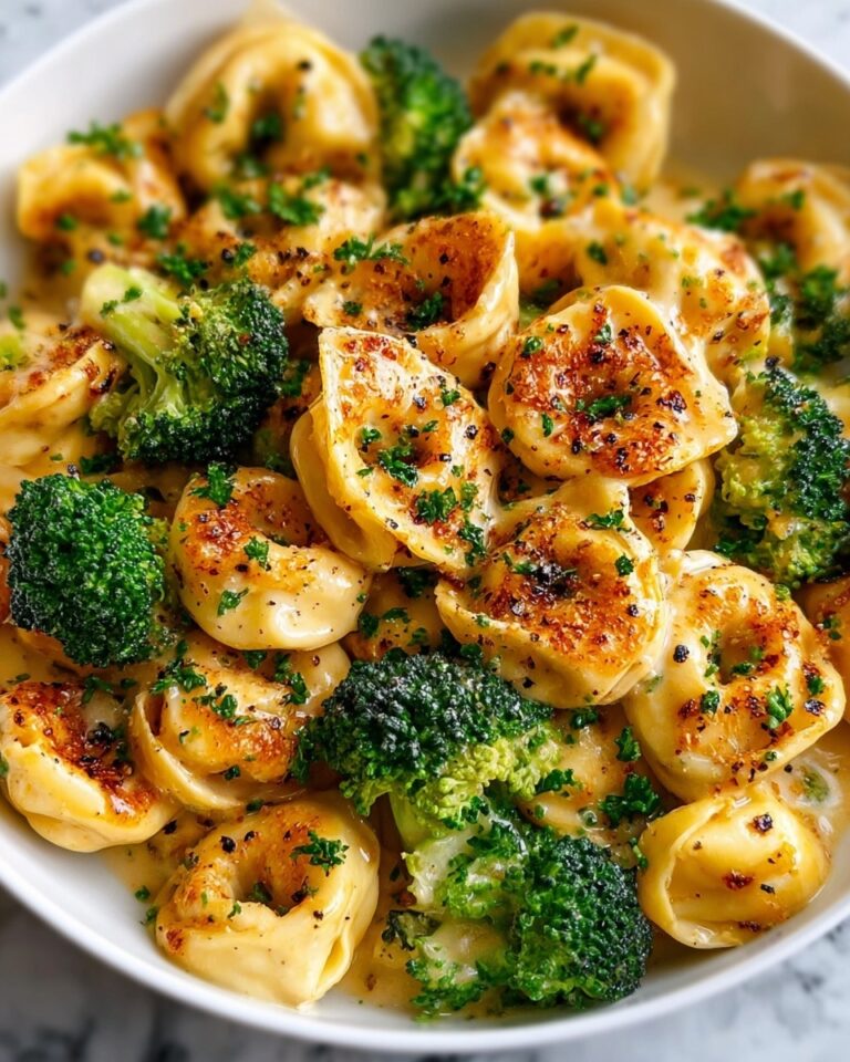Creamy Garlic Parmesan Tortellini with Chicken & Broccoli Recipe