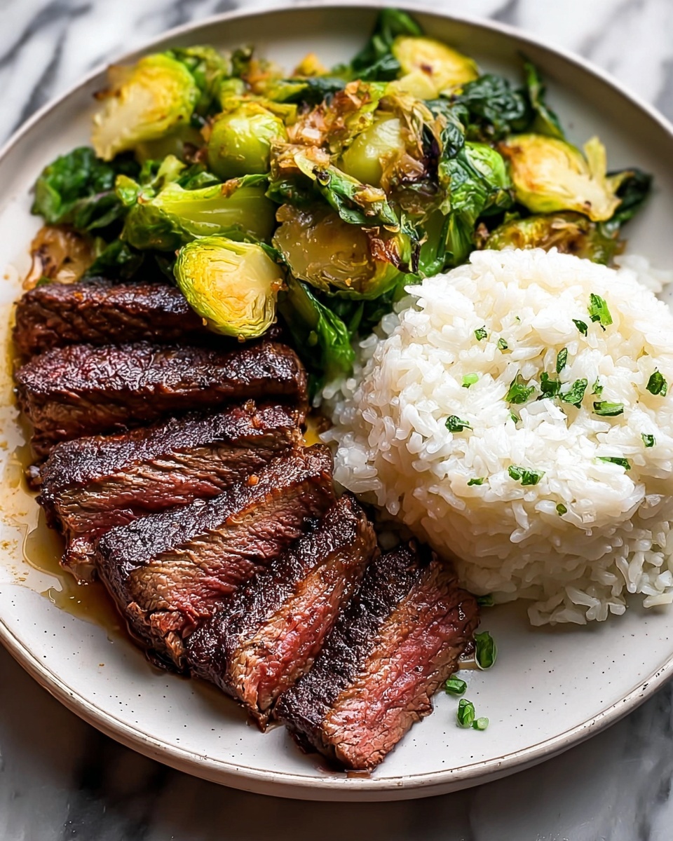 Herby Lemon Garlic Steak and Rice Recipe - Recipe Image