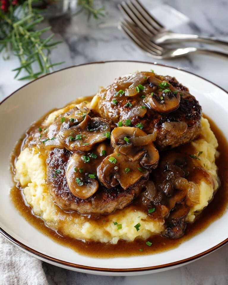 Bobby Flay Salisbury Steak with Mushroom Gravy Recipe