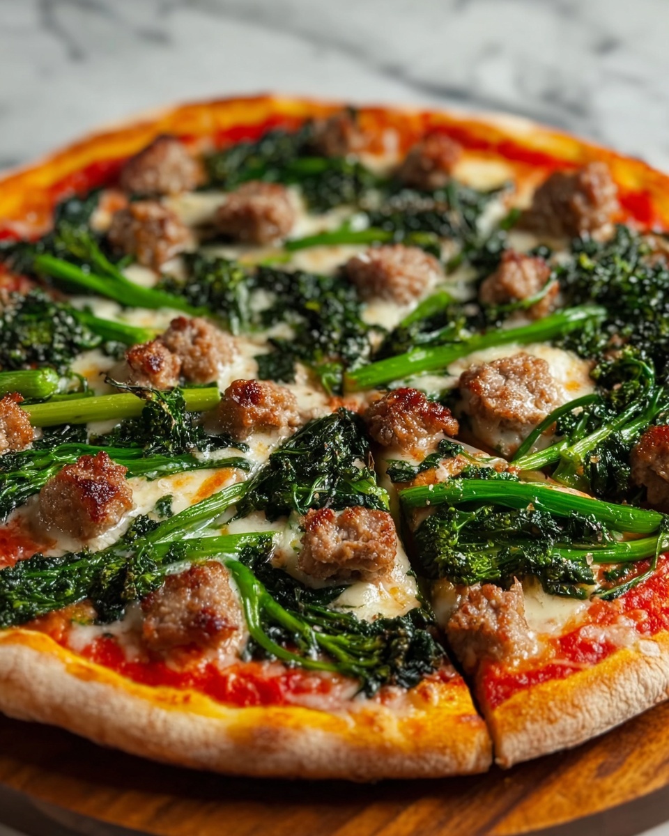Turkey Sausage and Broccoli Rabe Pizza Recipe - Recipe Image