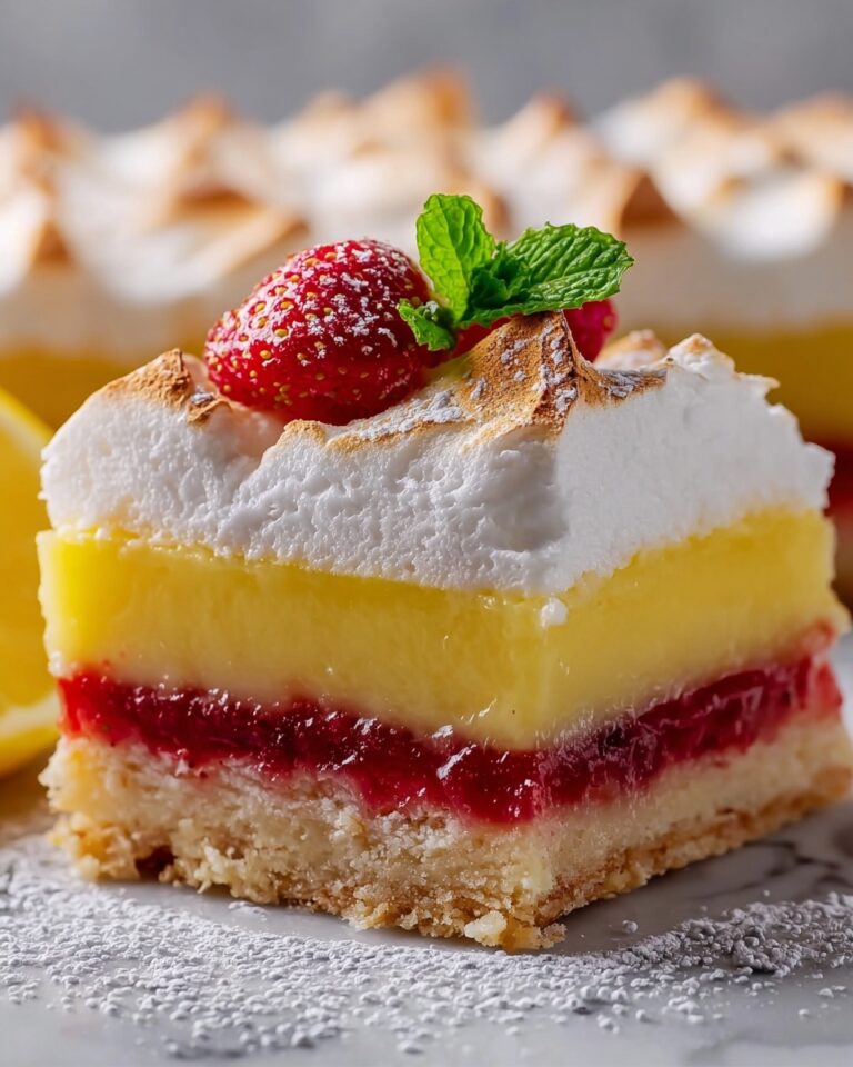Lemon Pie Bars with Strawberry Meringue Recipe